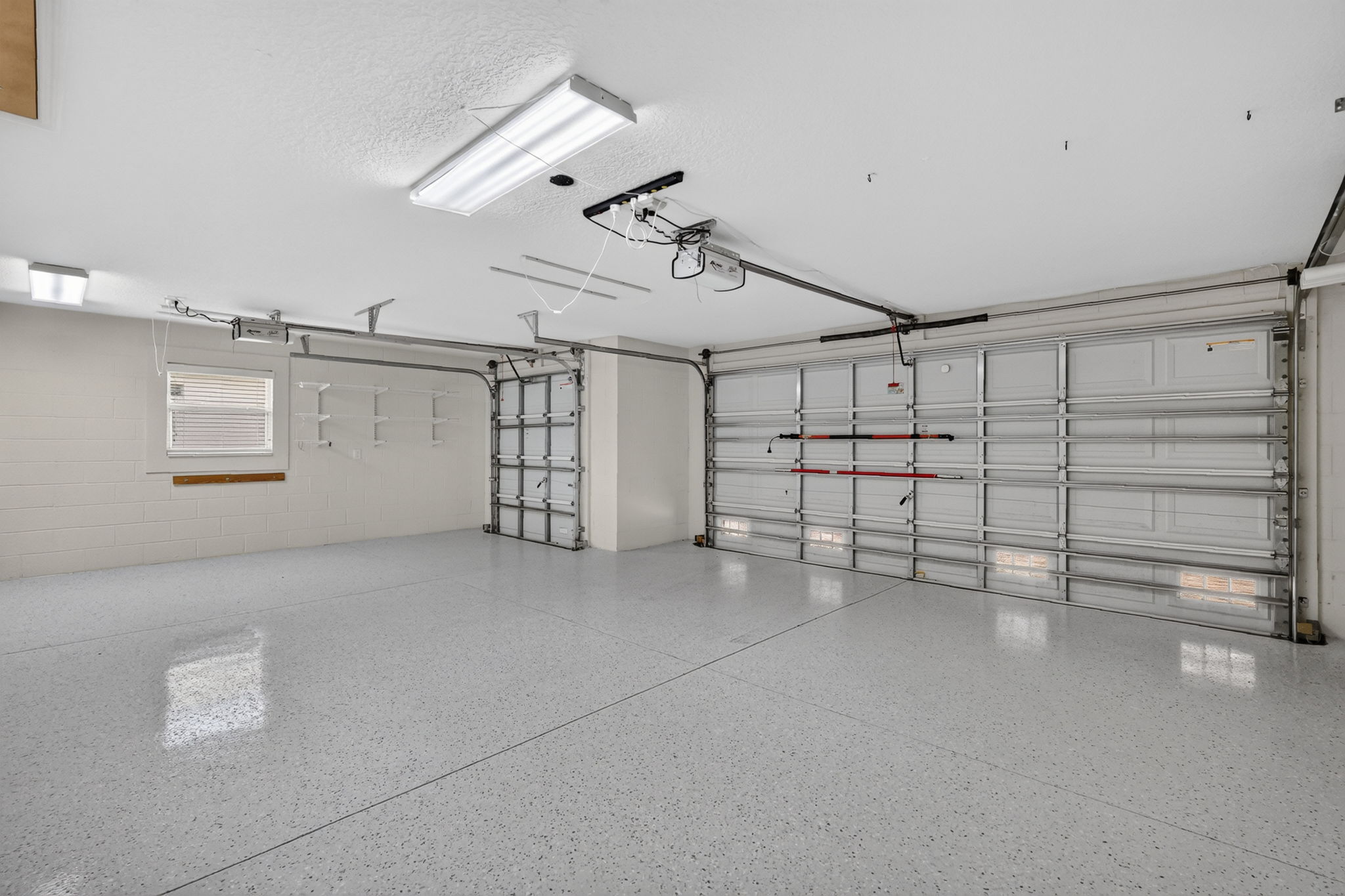 Expansive 669sf Two Car + Golf Cart Garage!