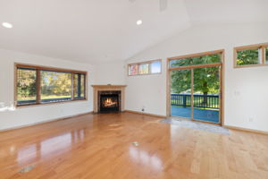 Enter to beautiful wood floors & a cozy gas fireplace