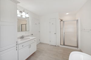 New tile flooring & a walk-in shower