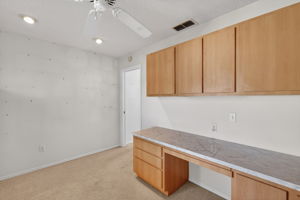 Third Bedroom with Built-In Desk and Cabinetry
