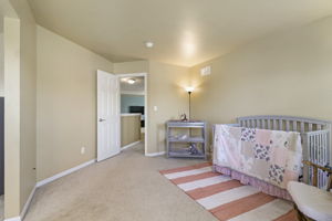 Primary Bedroom expansive for nursery or sitting area.