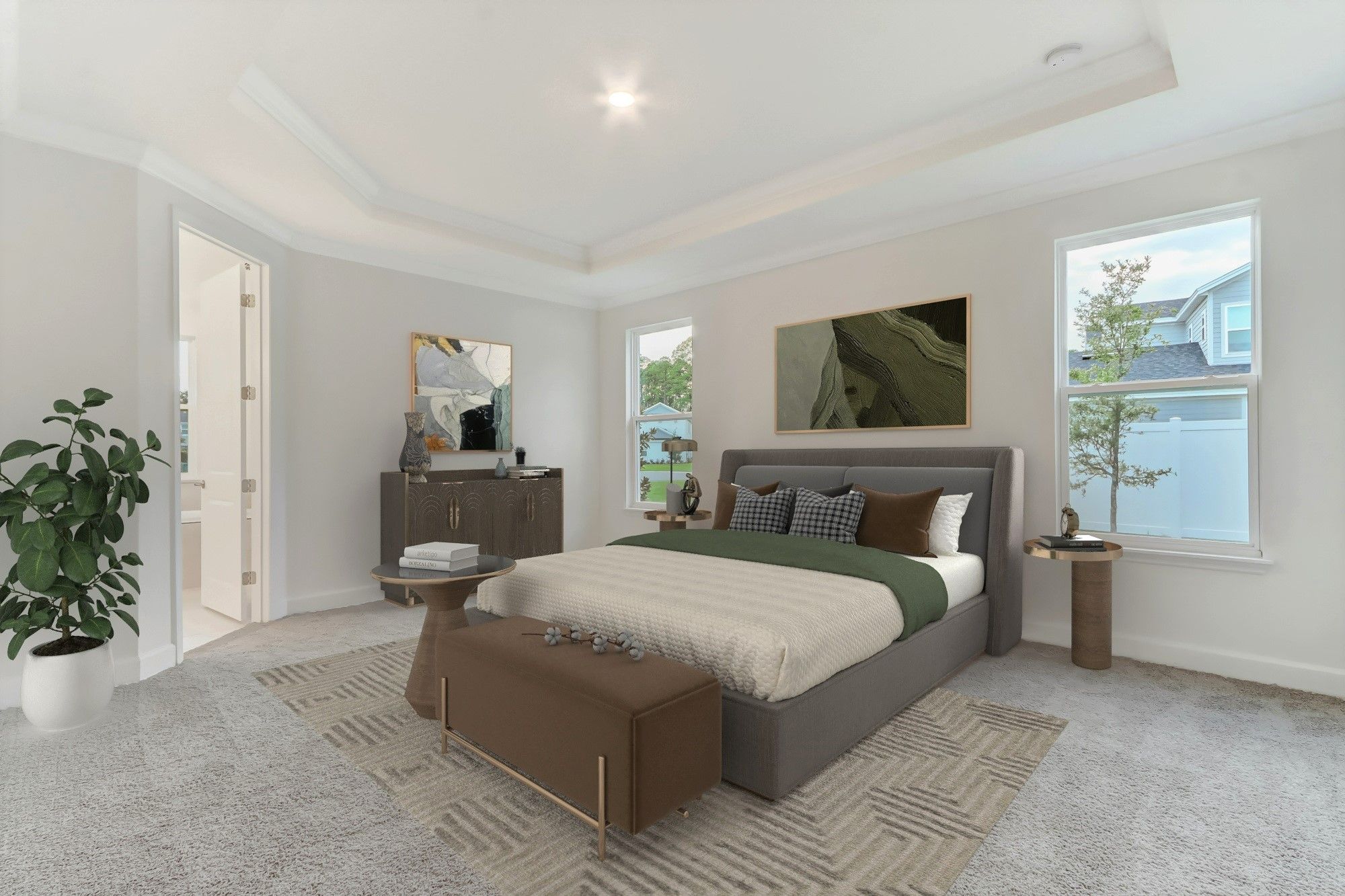 Virtually Staged Primary Bedroom