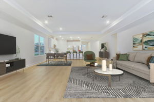 Virtually Staged Living/Dining/Kitchen
