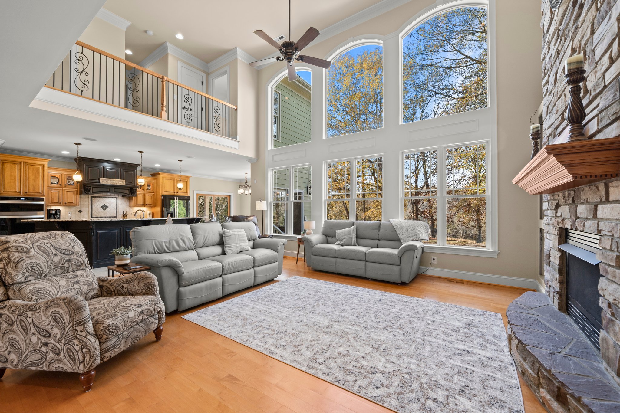 Two Story Family Room with a View!