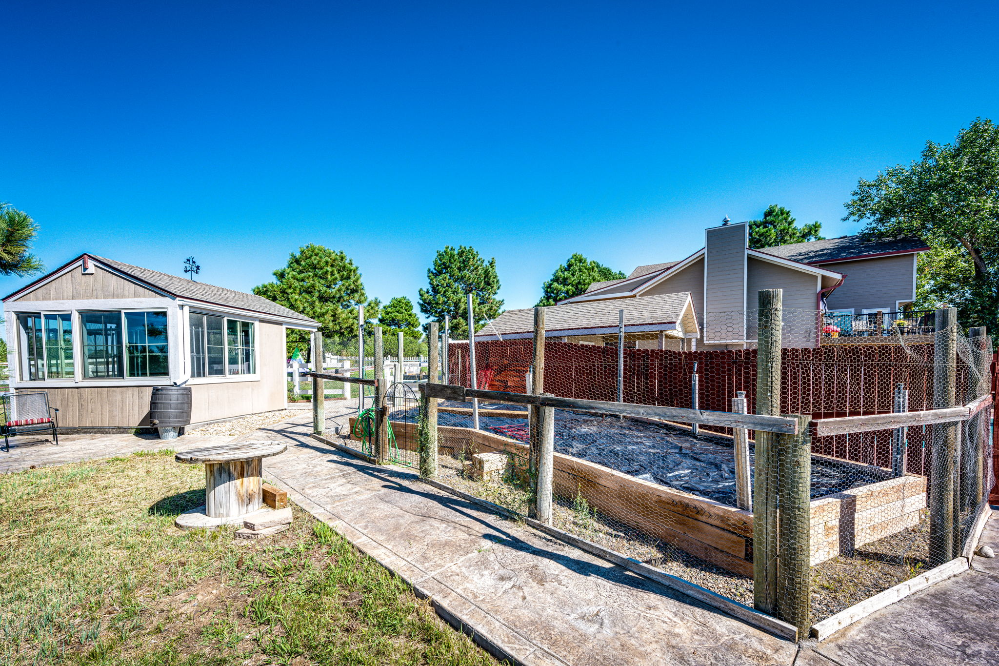 Greenhouse & Fenced Garden Beds