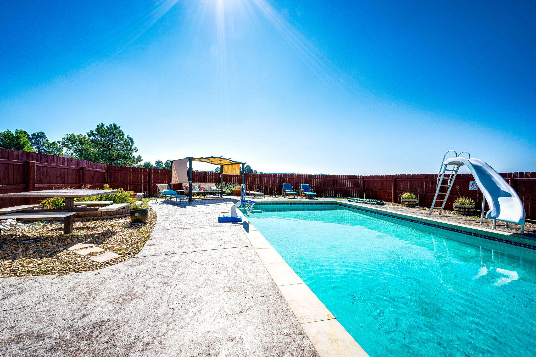 Custom Picnic Table & Private Pool