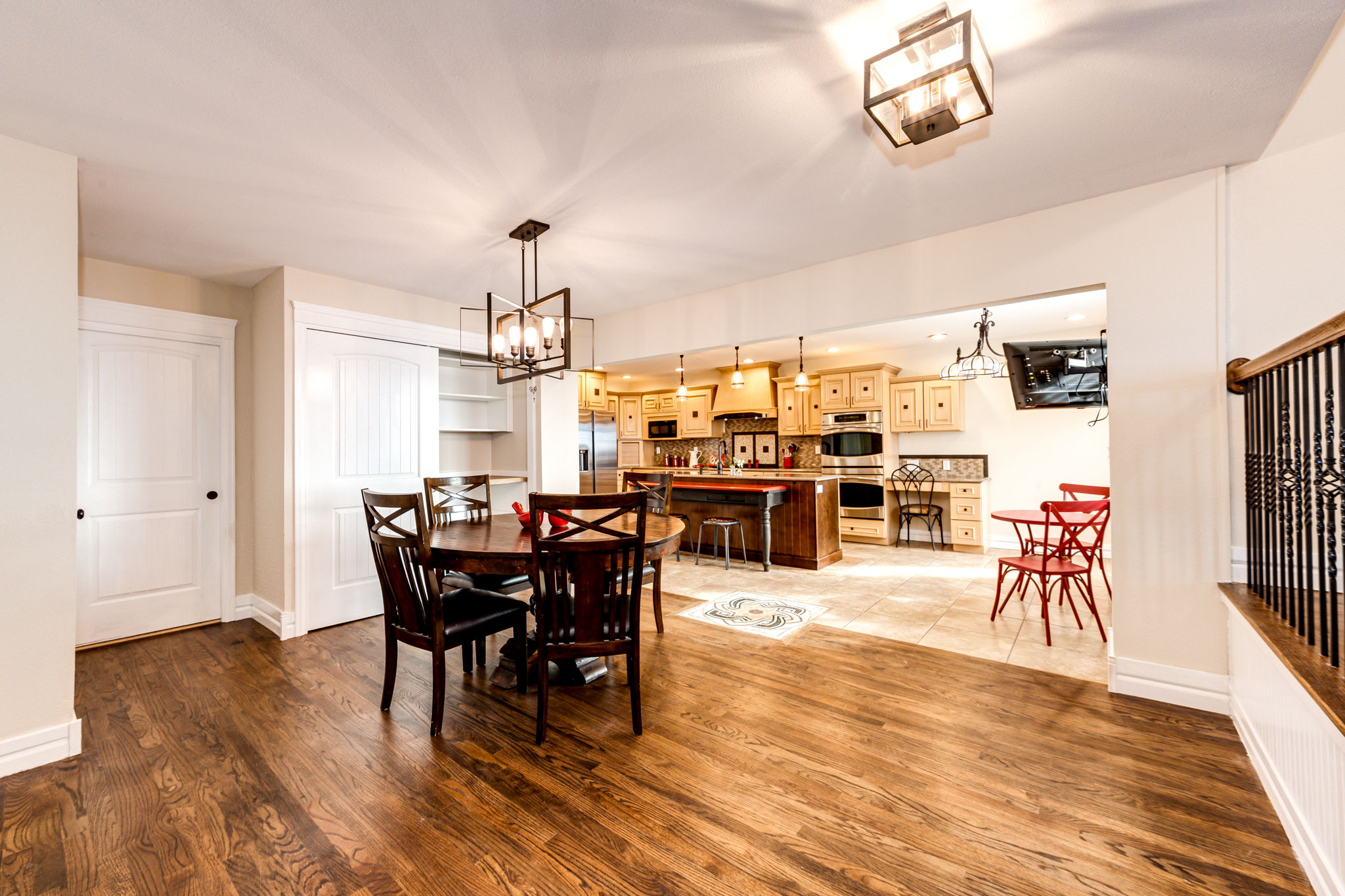 Dining Room w Stunning Hardwoods