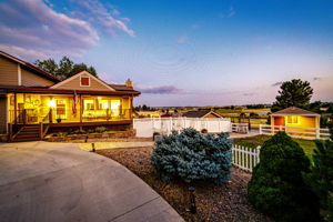 Twilight Entry, Front Yard & Greenhouse