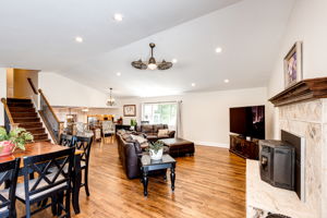 Grand Living Room w Pellet Fireplace