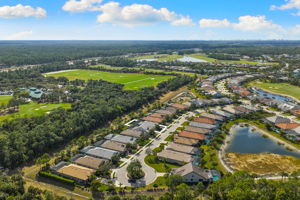 Aerial home and golf course