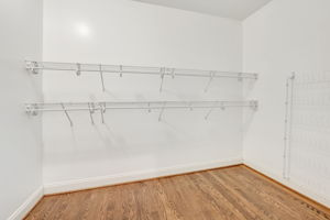 One of two large primary suite closets