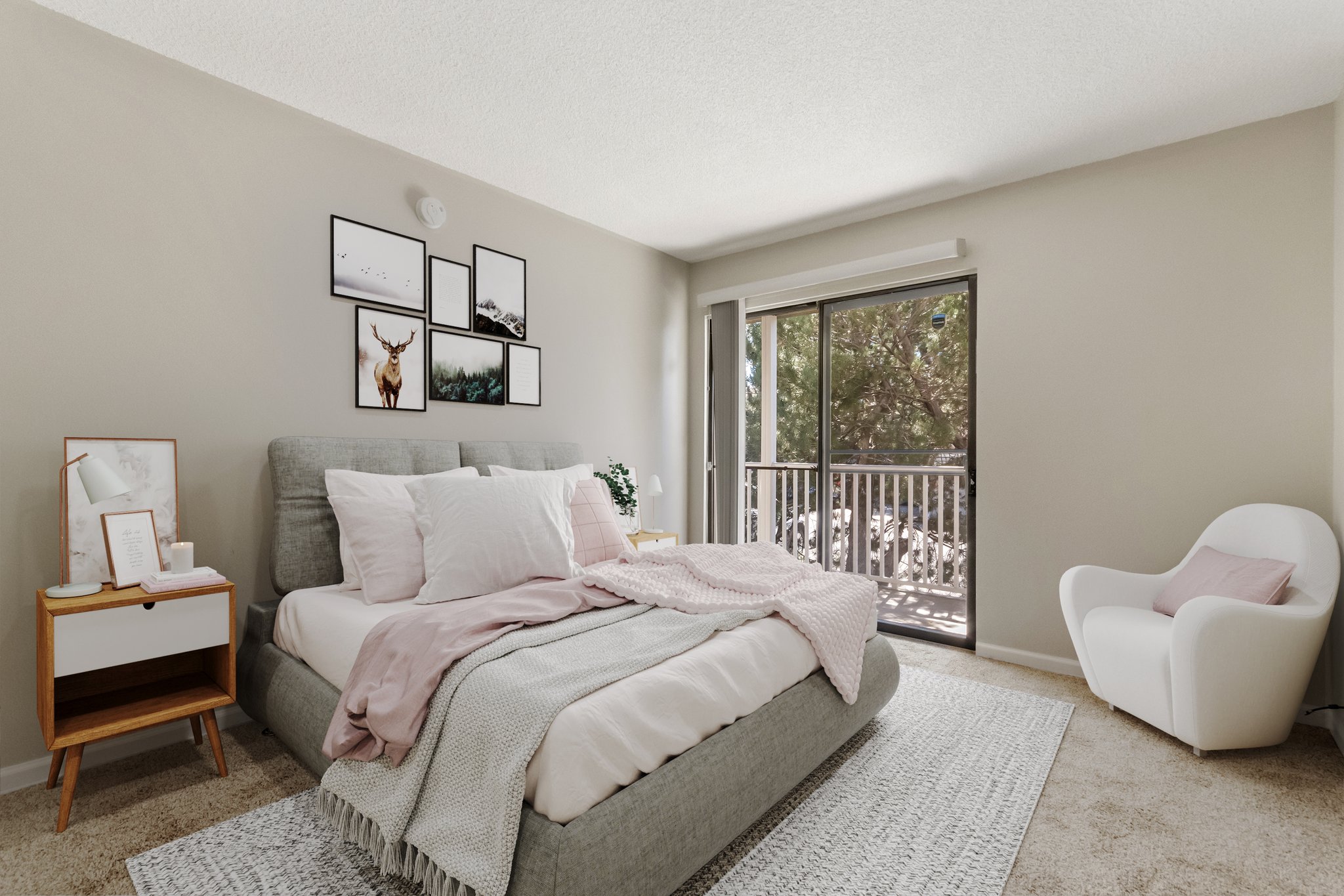 Secondary Bedroom with Sliding Glass door to Patio!