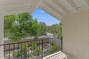 Private covered balcony off of the upstairs loft