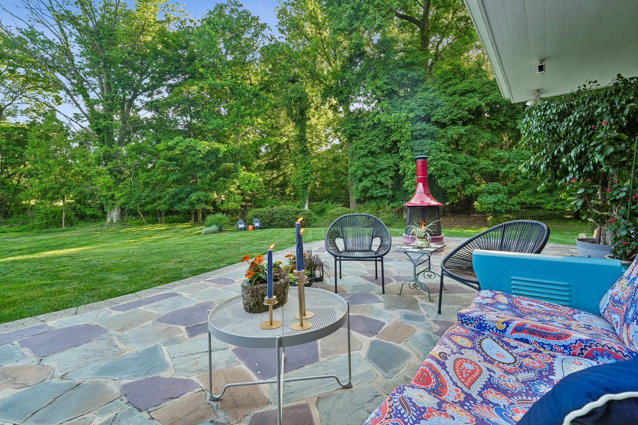 The story of this mid century marvel begins with a location that rarely comes to market. Step onto the bluestone terrace and gaze across a breathtaking expanse of protected parkland, mature trees, and open green space that stretches far beyond your own property lines. With Yantacaw Brook Park as your backyard neighbor, this is one of those once-in-a-lifestime settings that simply cannot be replicated.