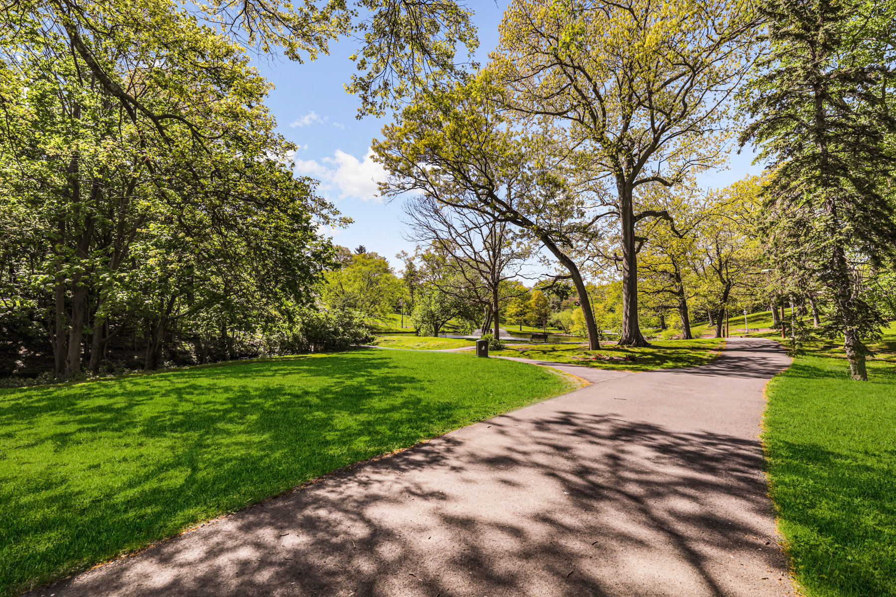 This beloved green refuge is considered one of Upper Montclair's hidden treasures - 11.5 acres of protected open space with winding walking paths, a pond, mature trees, and sweeping lawns that have been enjoyed by generations of Montclair residents.