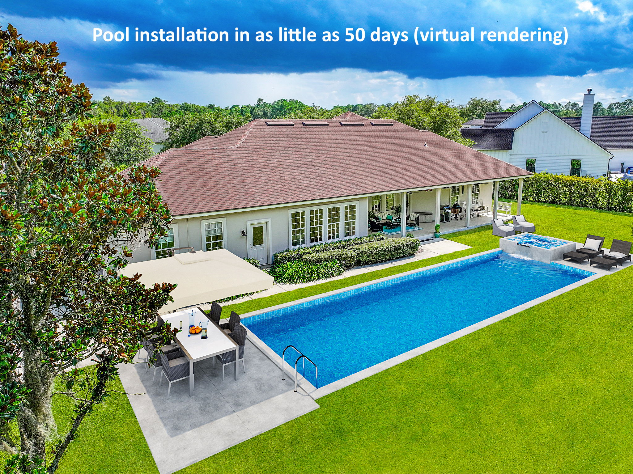 The lot is pre-wired for the pool of your dreams ...