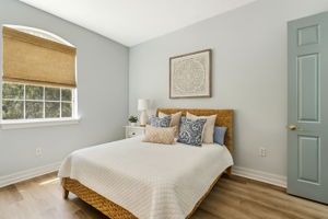 Upstairs, you'll find two guest bedrooms...