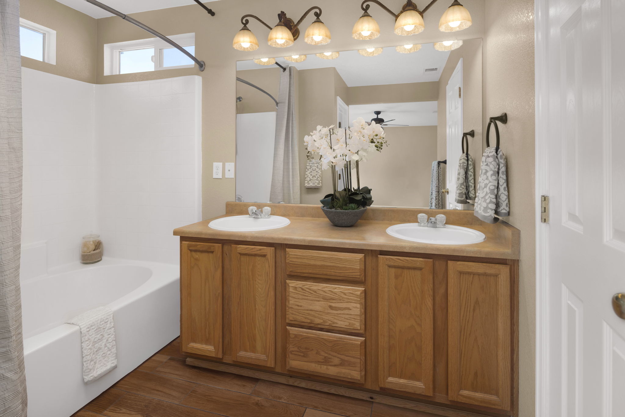 En-Suite Primary Bathroom Features Dual Sinks