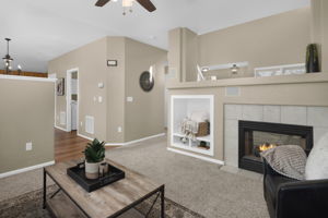 Family Room Has Easy Access to Dining Area and Kitchen