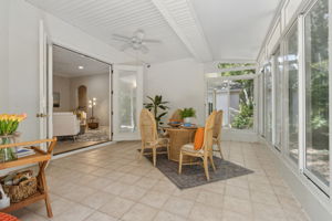Sun Porch with French doors and sliding windows