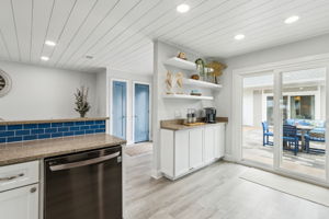 Kitchen, Coffee bar, and interior courtyard access