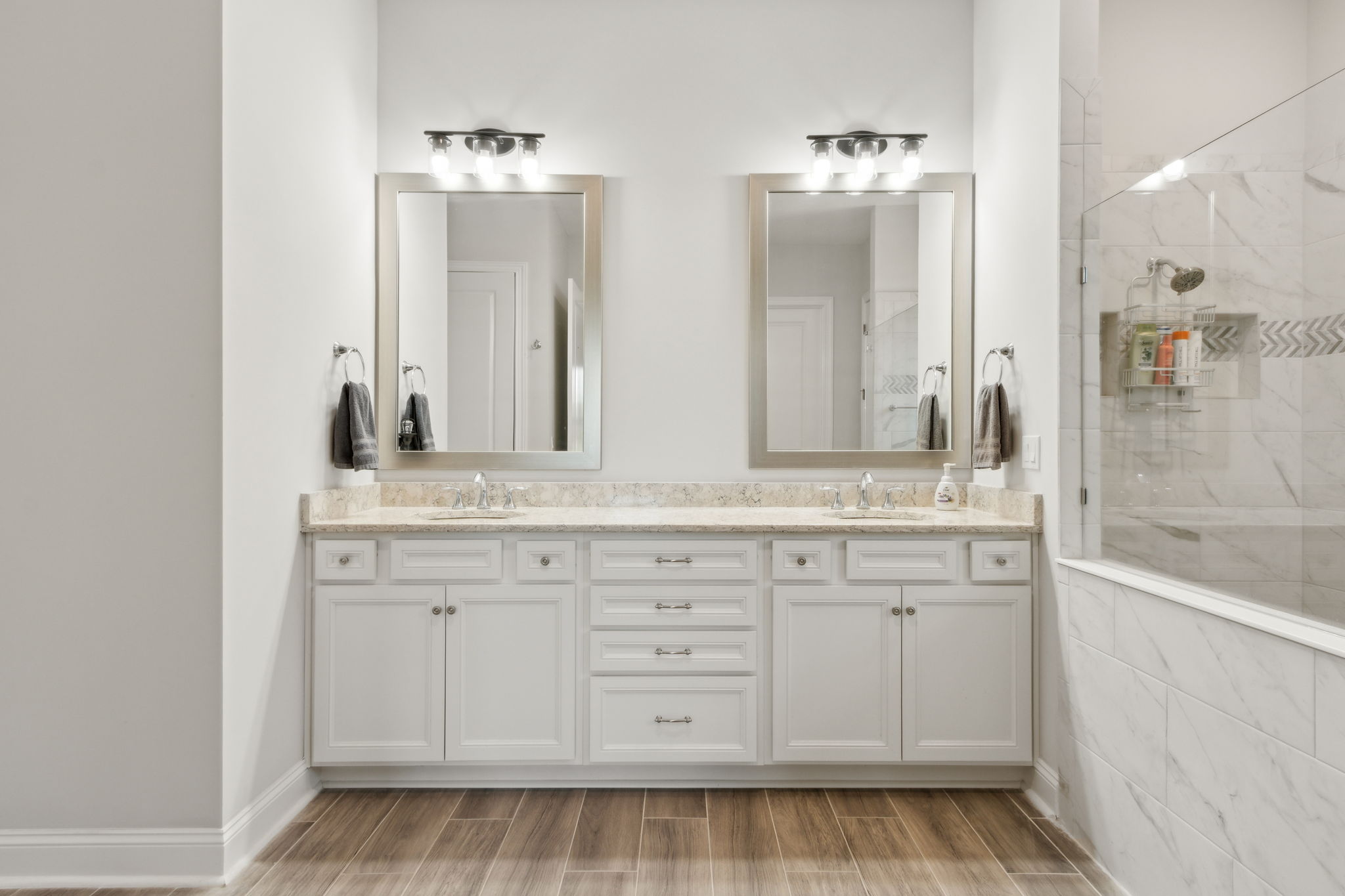 and double vanity for a spa-like experience.