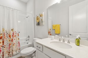 to well appointed shared bathroom.