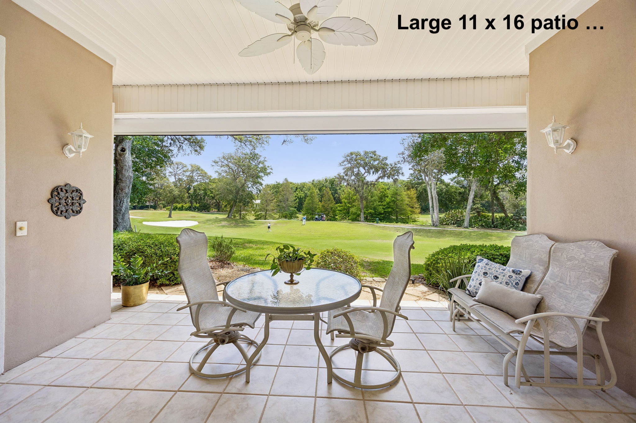 The 11 x 16 patio adds generous outdoor living space directly along the golf course.