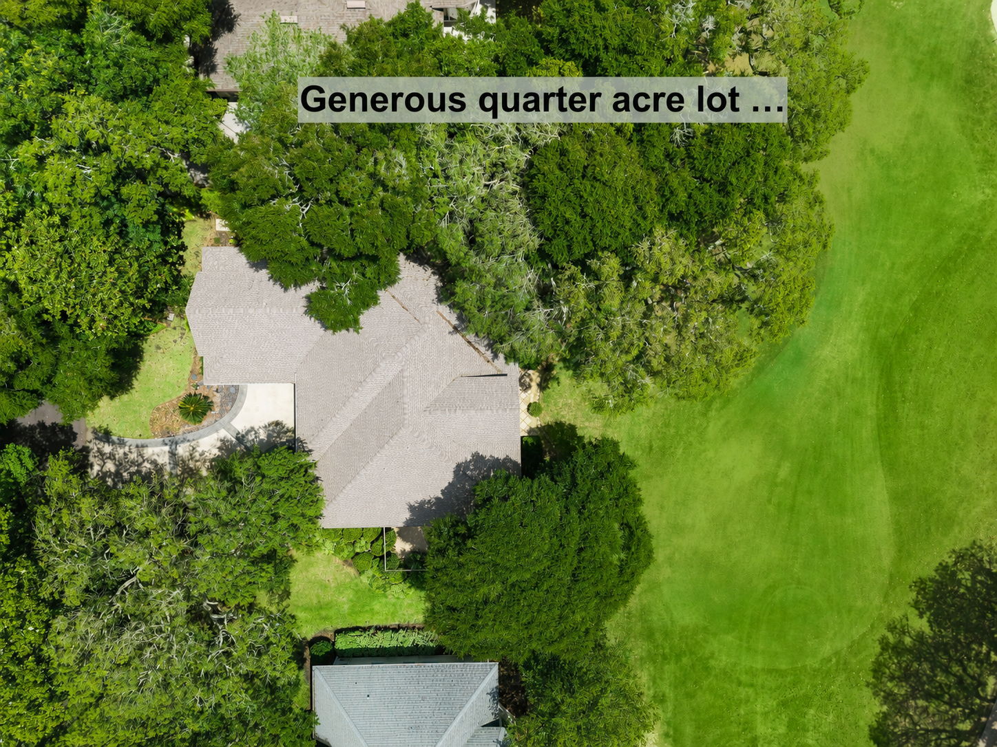 This generous quarter-acre homesite wrapped in mature trees …