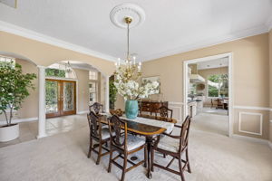 From the dining room, the floor plan begins to unfold with an easy sense of connection…
