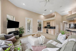 …opening into a generous gathering space where everyday living, entertaining, and the kitchen all come together.