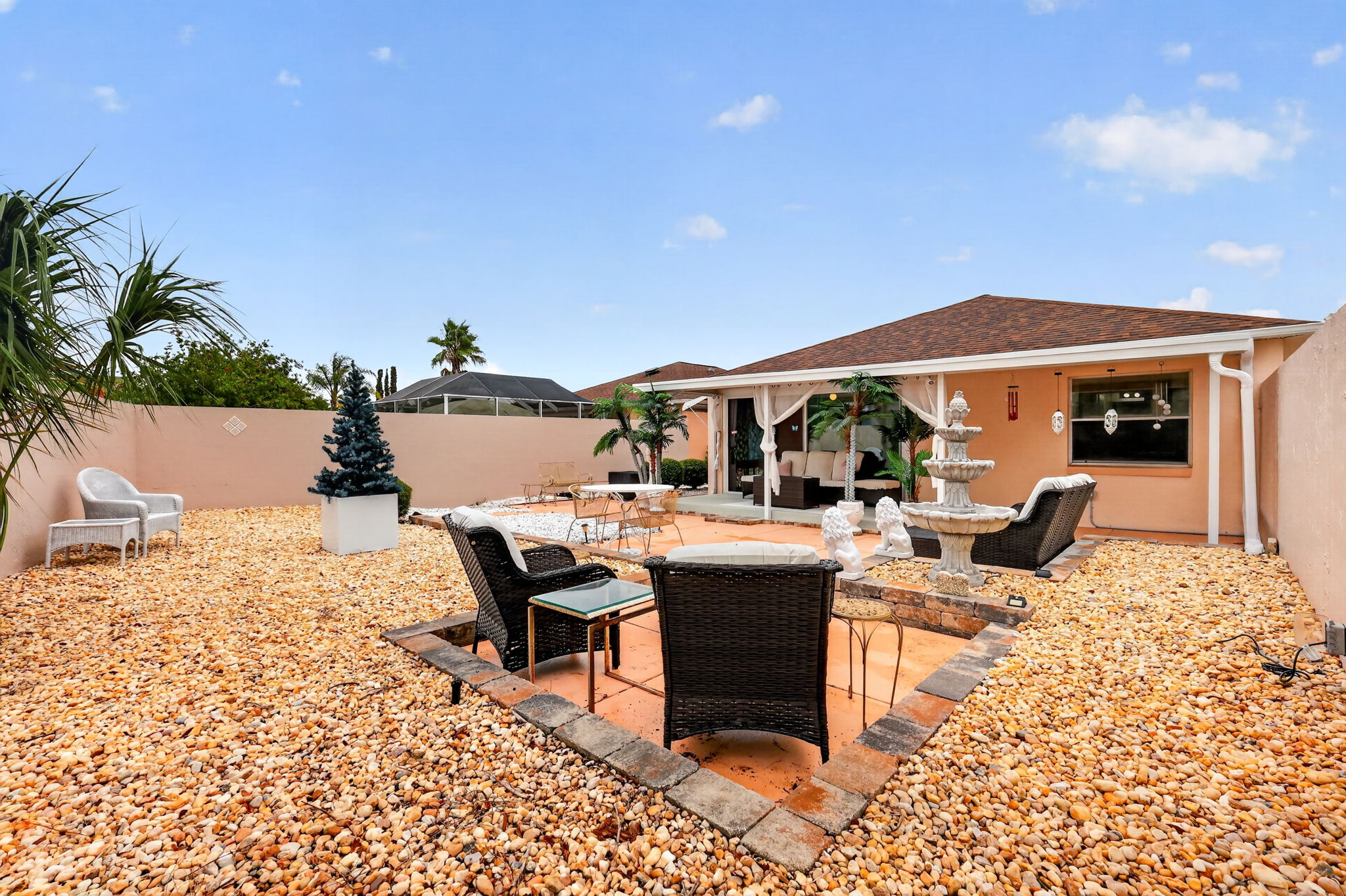 Rear Courtyard with Extended Covered Deck