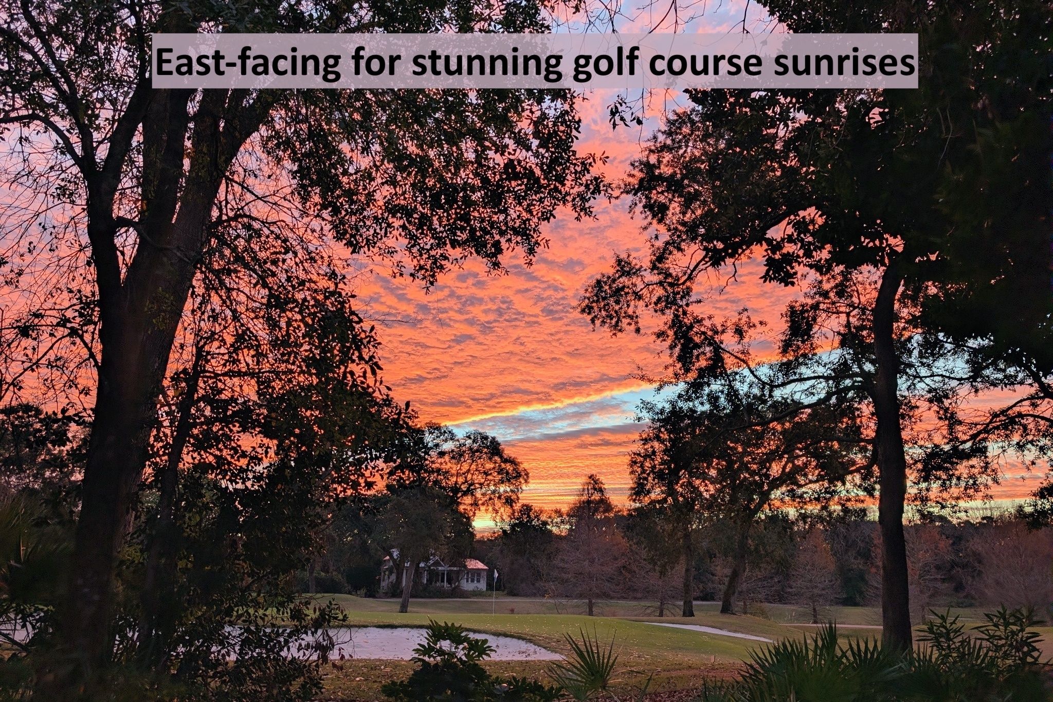 And because the home is east-facing, mornings begin with stunning golf course sunrises.