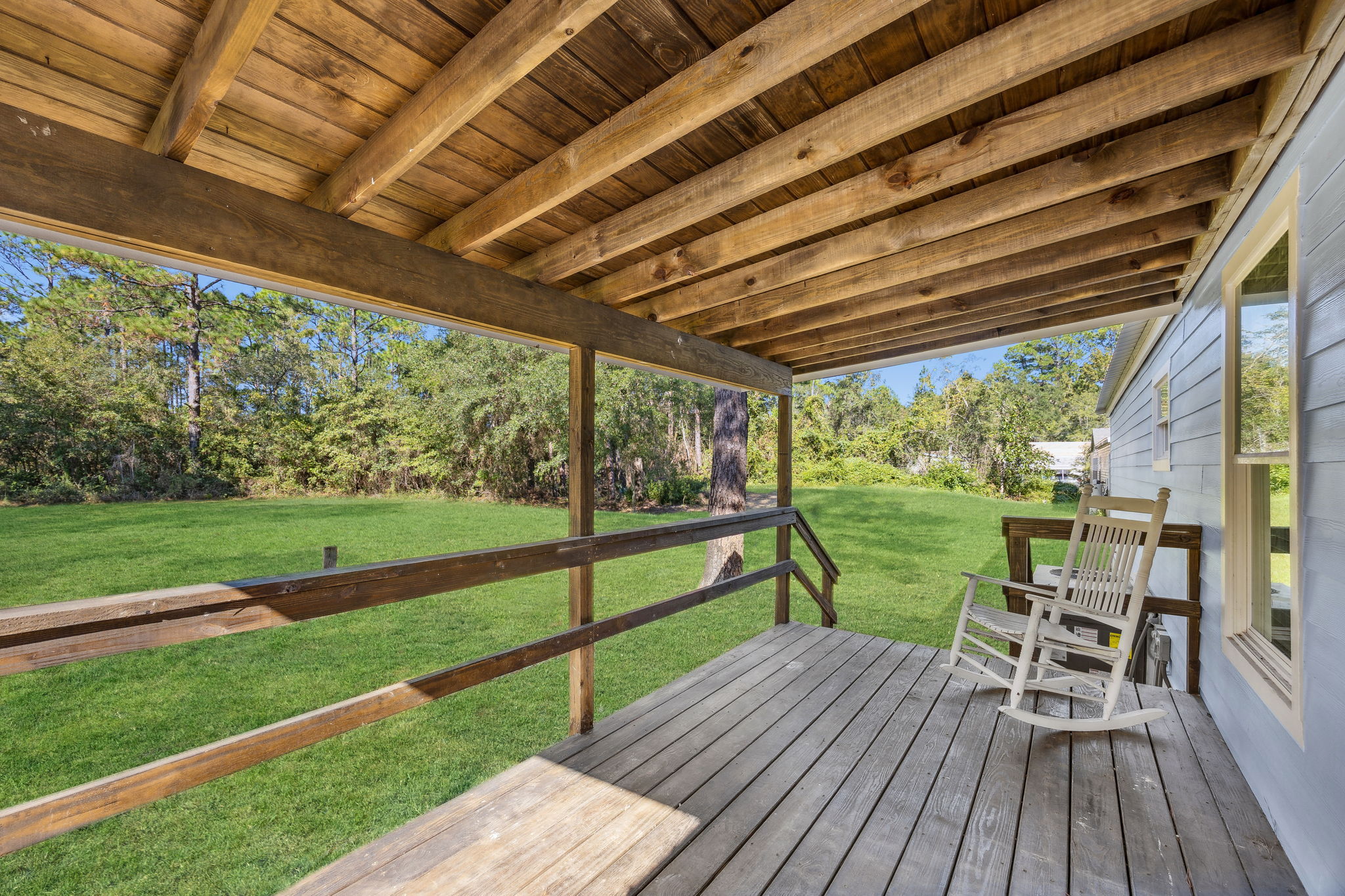 The back porch is as spacious as the front porch...