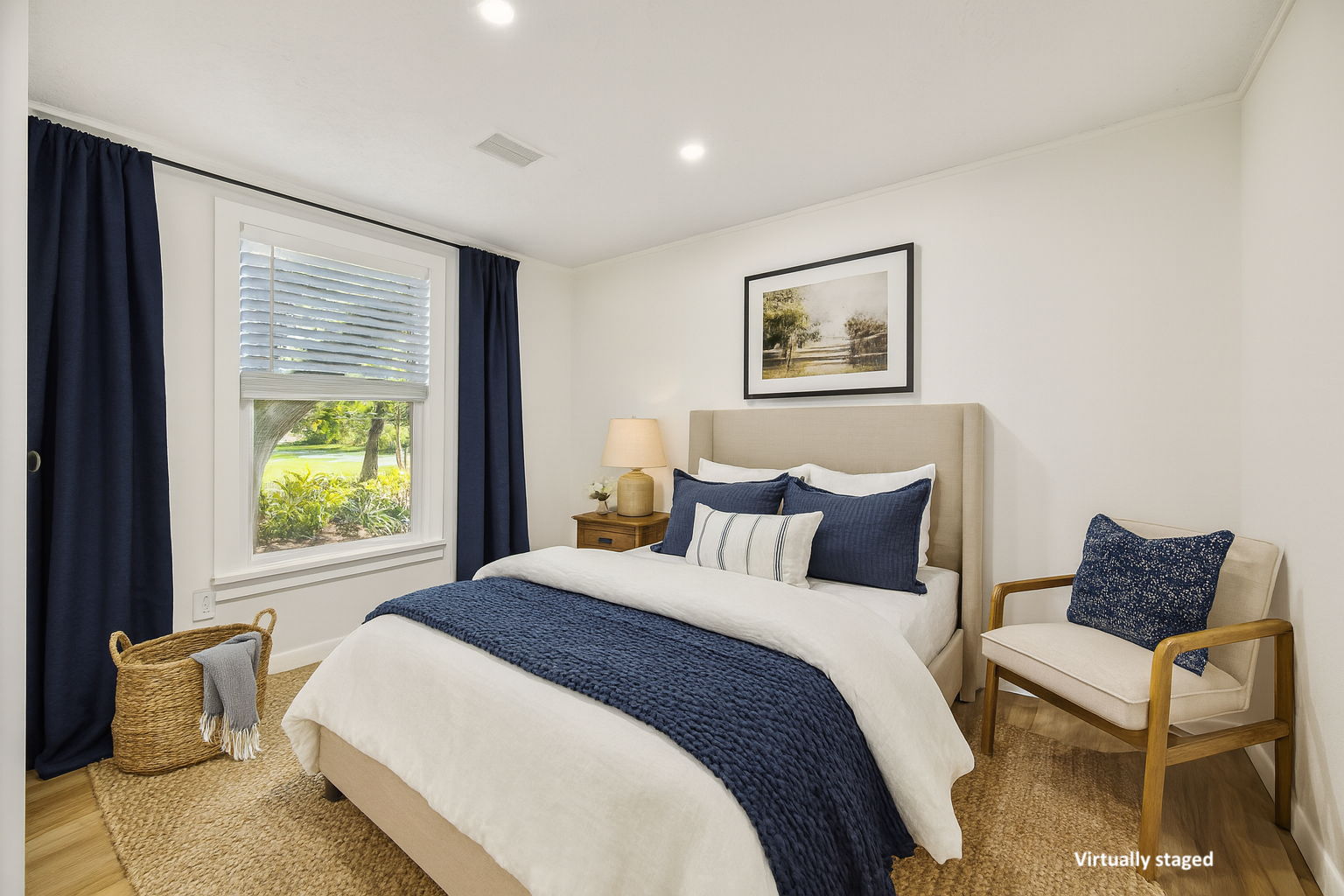 All are adequate in size to accommodate a king or queen bed...