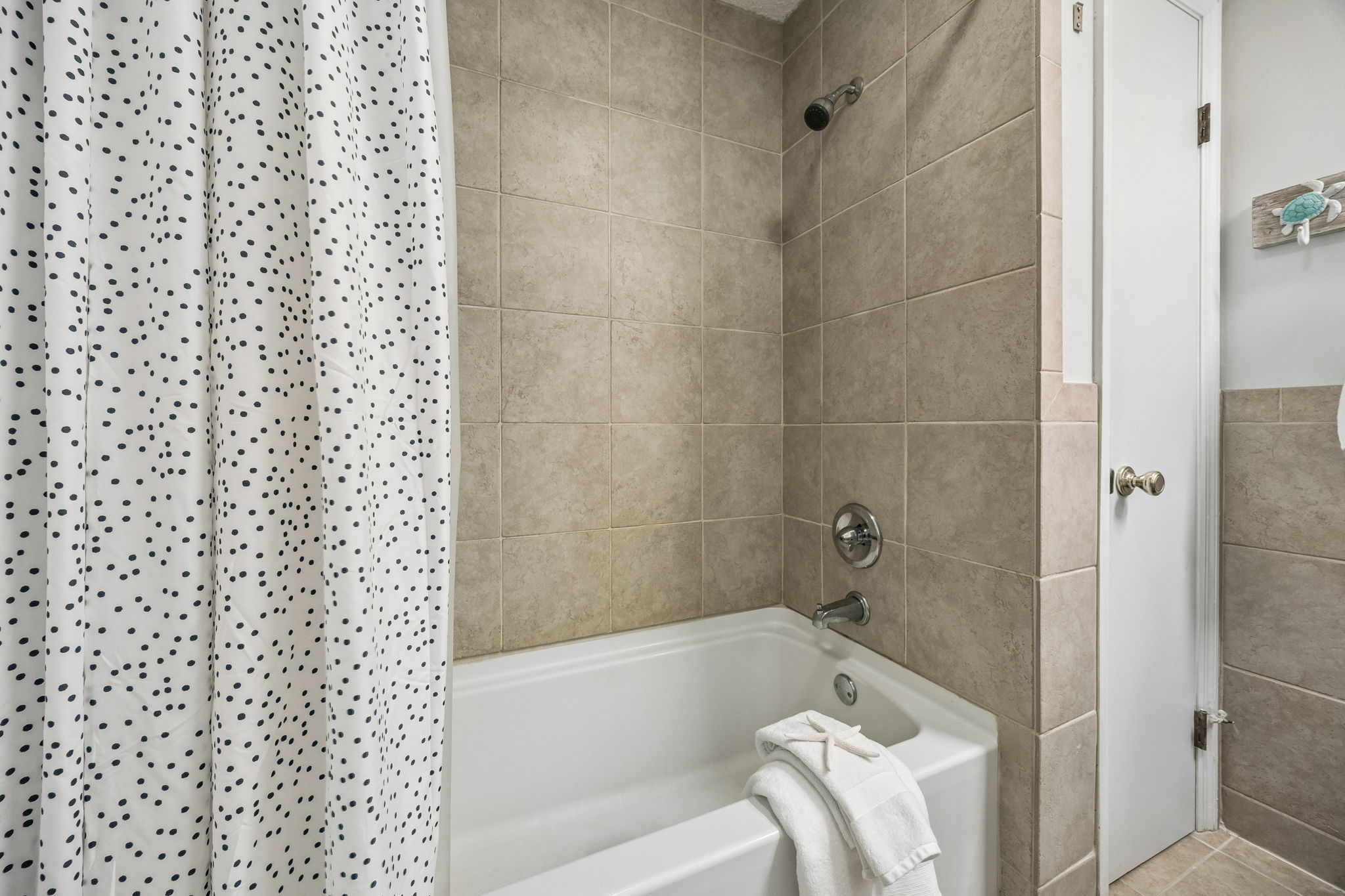 … creating a practical, well-finished bath for family and guests.