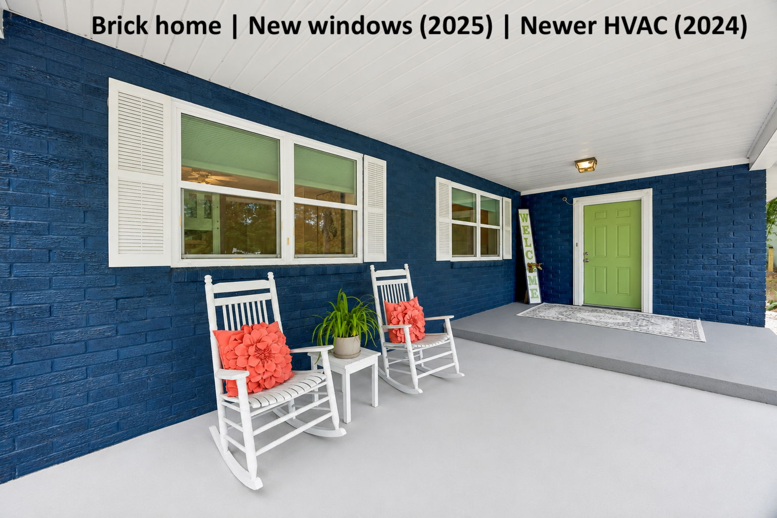 The existing brick home has been thoughtfully updated with new windows in 2025 and a newer HVAC system from 2024...