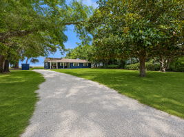 A long, tree-lined approach gives the property a private, tucked-away feel...