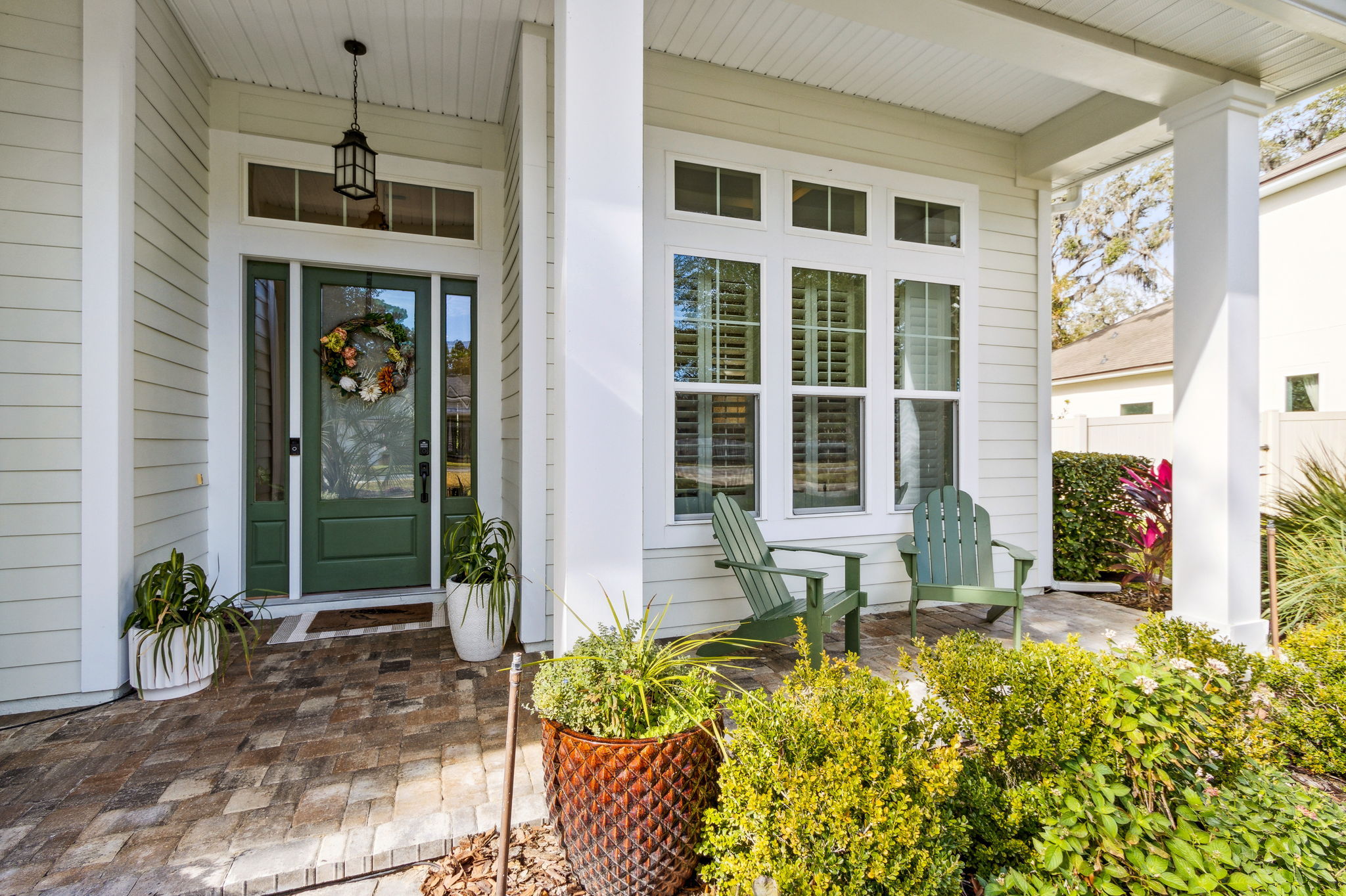 ... from a sun-kissed covered front porch...