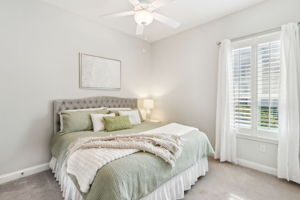 All bedrooms feature modern ceiling fans, plantation shutters and 10 foot ceilings ...