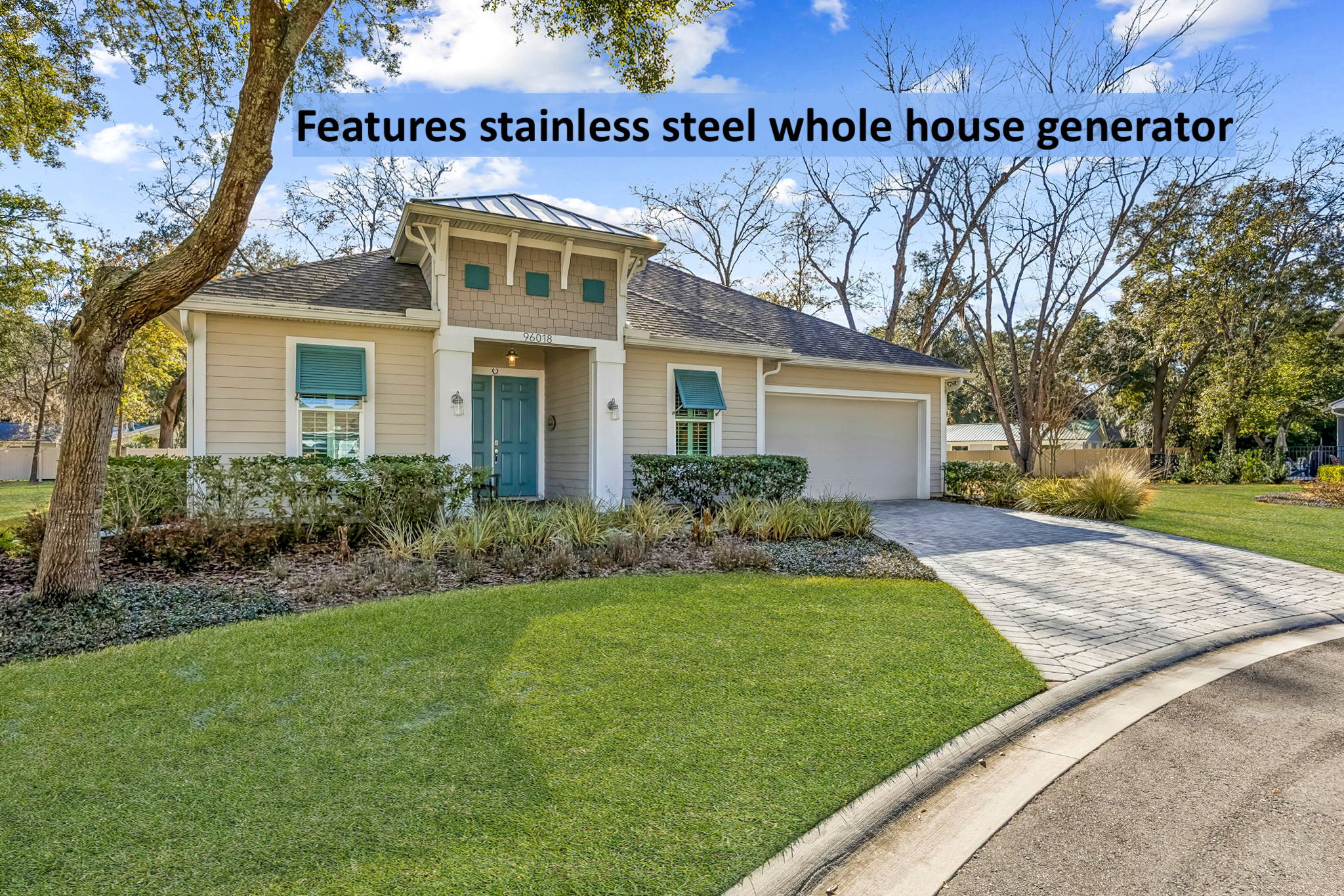 The home showcases numerous upgrades including hardie board siding, bahama shutters, leafless gutters, paver driveway, gas-powered, stainless steel whole-house generator ...