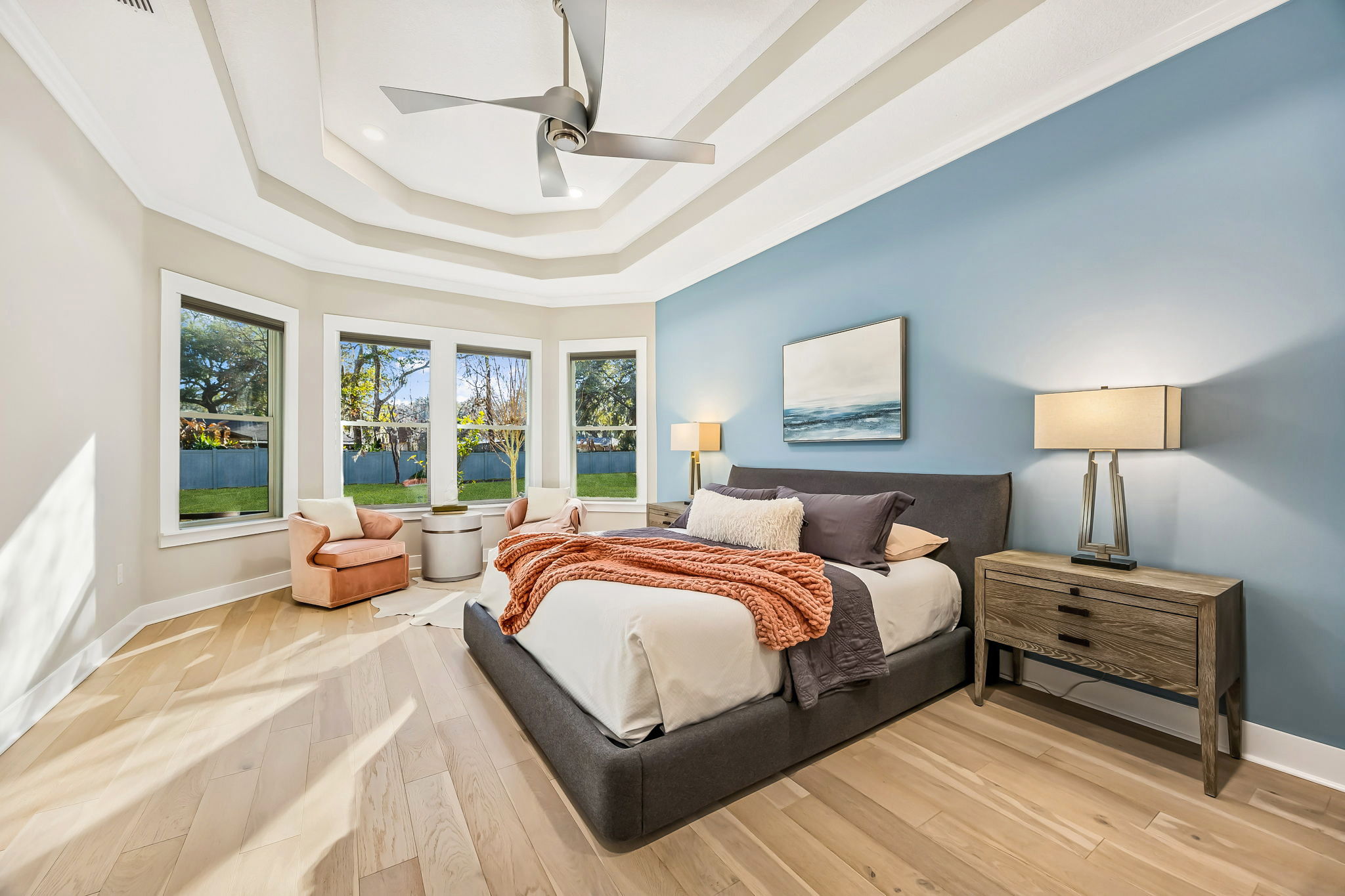 ... with ample space for a king bed, dresser, and sitting area