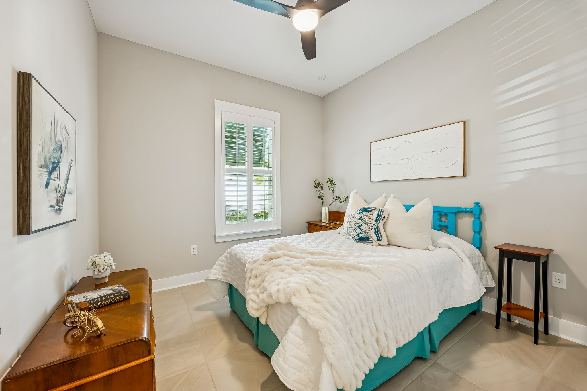 All guest bedrooms are ensuite with stylish ceiling fan lights ...