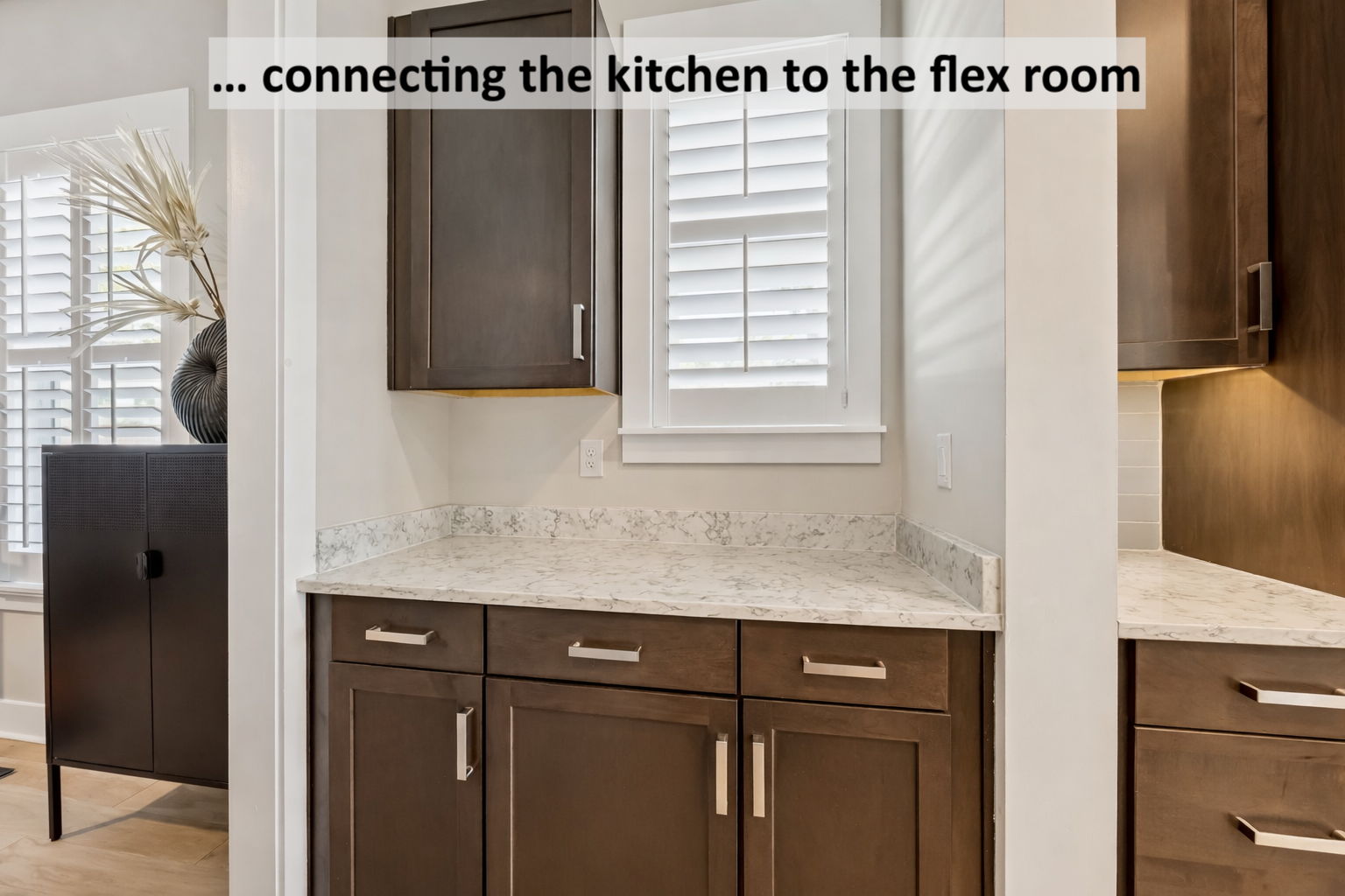 ... and connects the kitchen to the flex room