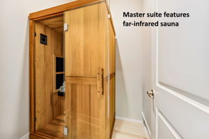 ... while the second houses a two-person far-infrared sauna and can readily be returned to traditional closet space