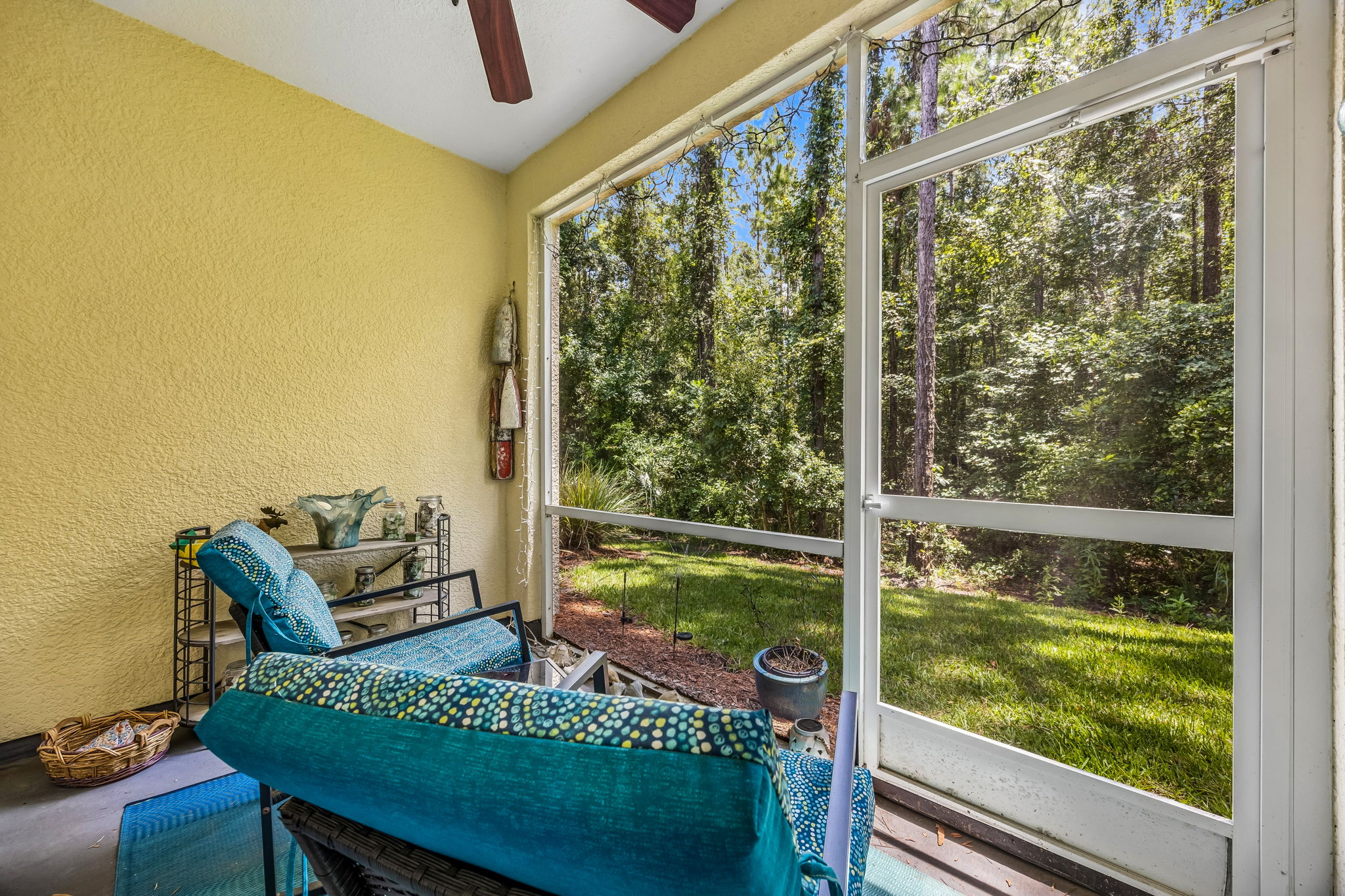 Screened Porch with Wooded View.
