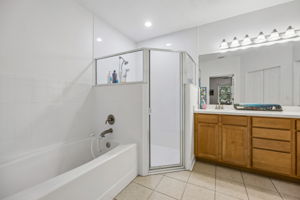 Primary Bath with Soaking Tub and Walk-in Shower.