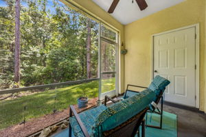 Screened Porch with Wooded View.