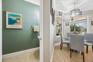 Breakfast Area and Bathroom