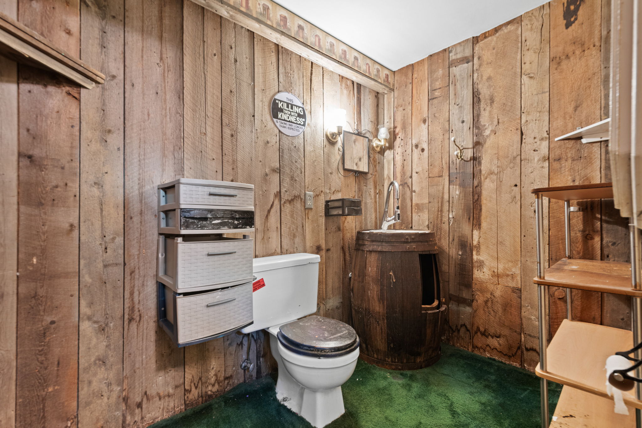 Basement bedroom bathroom